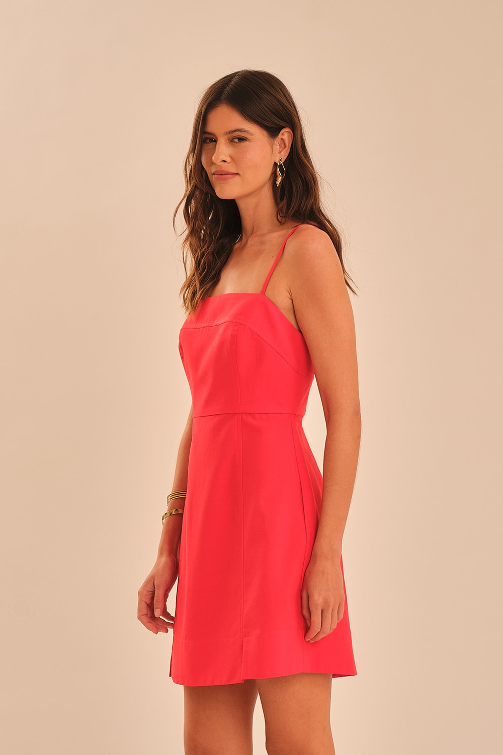 Vestido Curto Alfaiataria Zurique Vermelho Pimenta