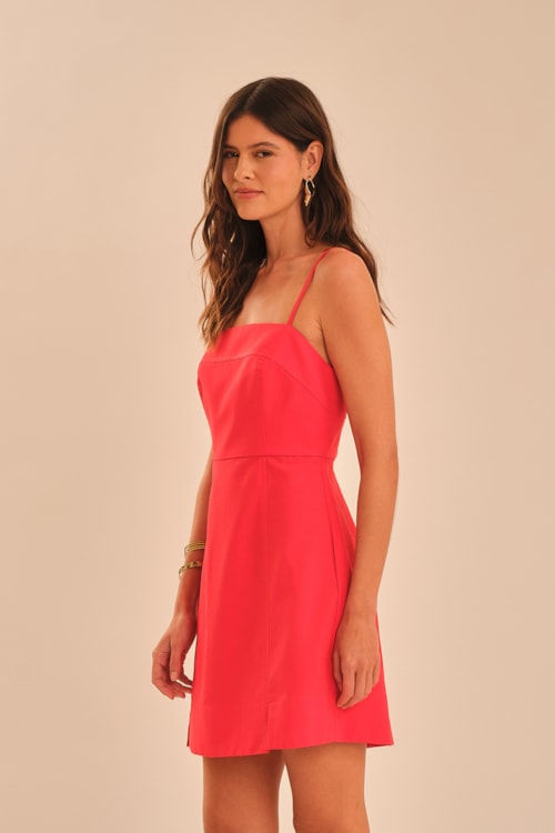 Vestido Curto Alfaiataria Zurique Vermelho Pimenta - foto 4
