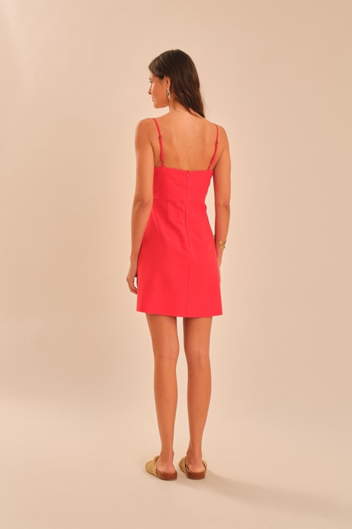 Vestido Curto Alfaiataria Zurique Vermelho Pimenta - foto 5