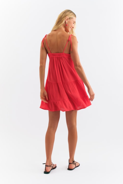 Vestido Curto Aurora Vermelho Fogo - foto 6