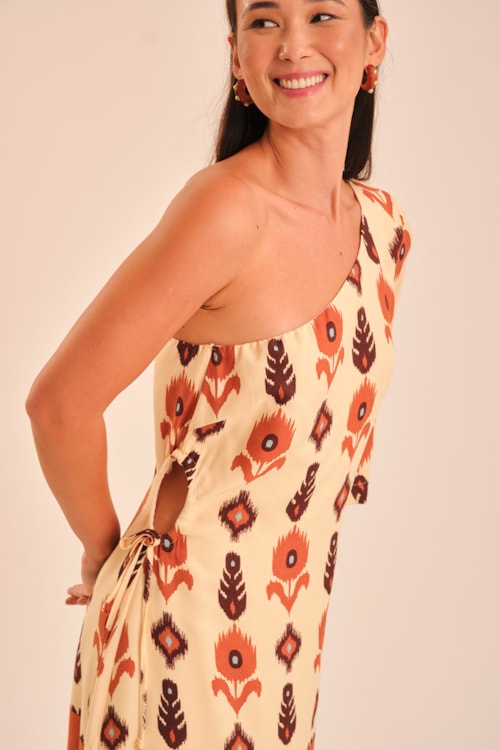 Vestido Curto Barrado Ikat Estampado - foto 3