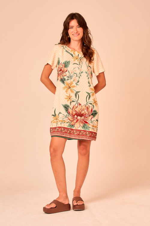Vestido Curto Beleza Da Floresta Estampado - foto 1