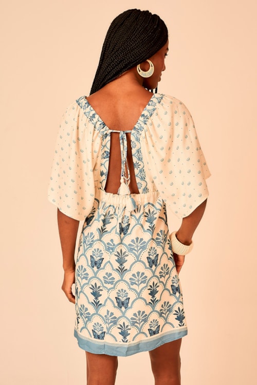 Vestido Curto Boho Blue Estampado - foto 6