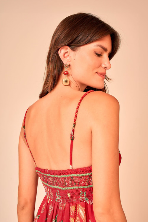 Vestido Curto Bordado Real Estampado - foto 3