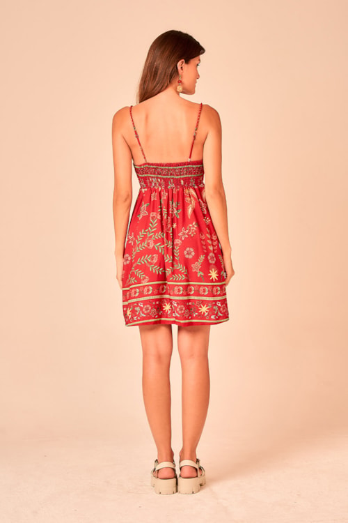 Vestido Curto Bordado Real Estampado - foto 4