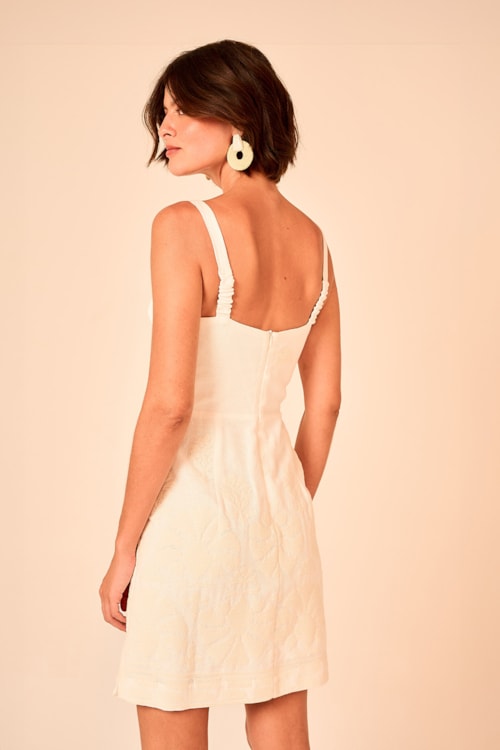 Vestido Curto Bordado Tropical Off - foto 6