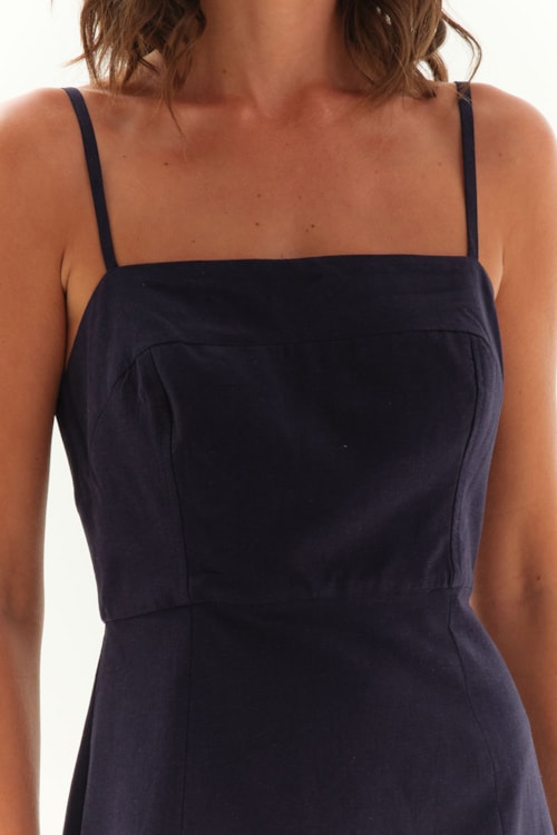 Vestido Curto Bossa Alfaiataria Azul Medina - foto 3