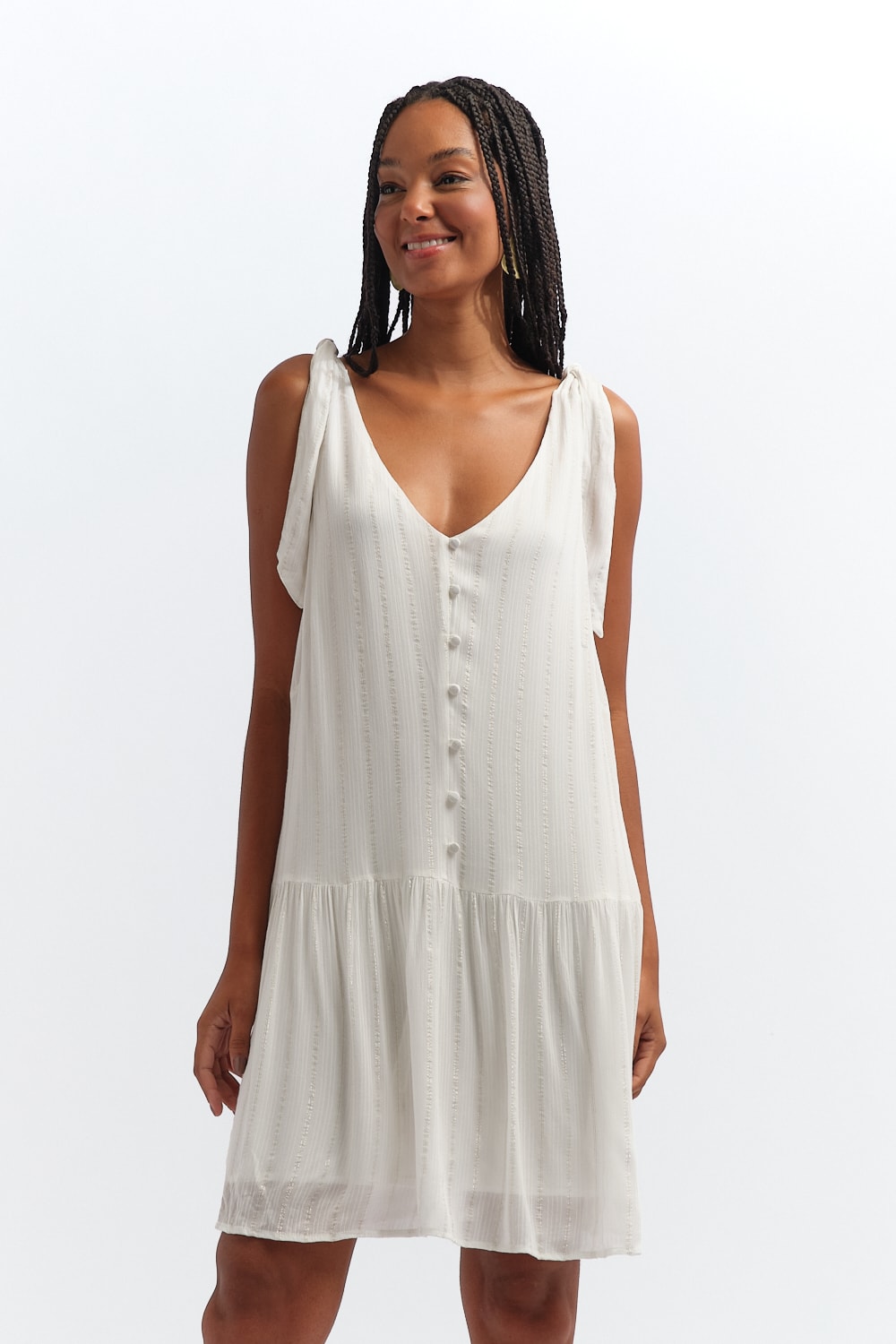 Vestido Curto Brisa Tropical Branco