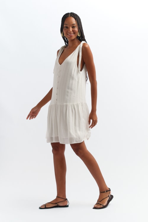 Vestido Curto Brisa Tropical Branco - foto 4
