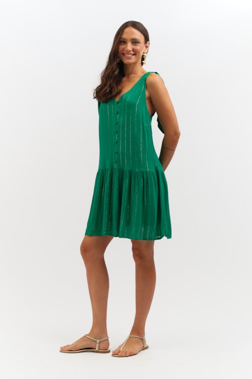 Vestido Curto Brisa Tropical Verde Esmeralda - foto 3
