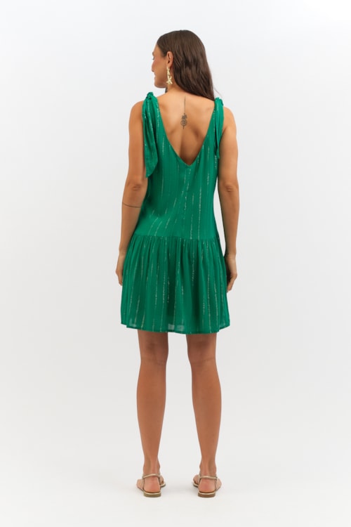 Vestido Curto Brisa Tropical Verde Esmeralda - foto 5