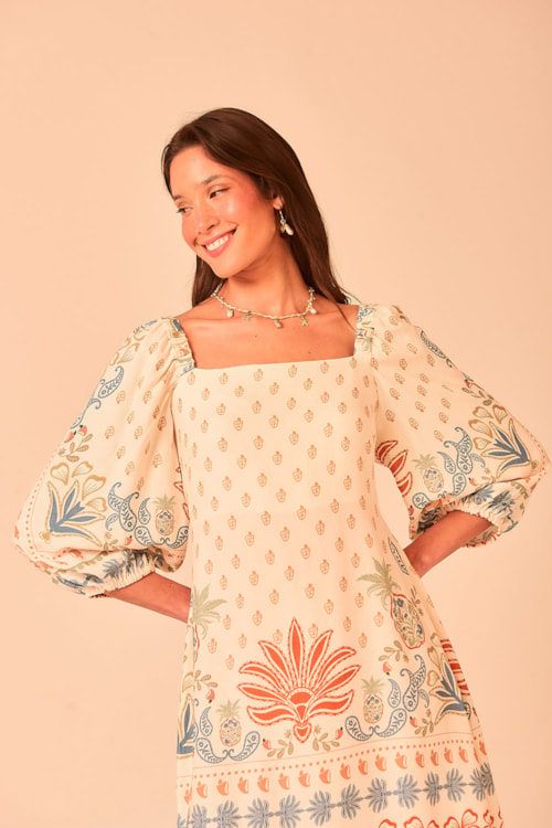 Vestido Curto Caju Paisley Estampado - foto 4