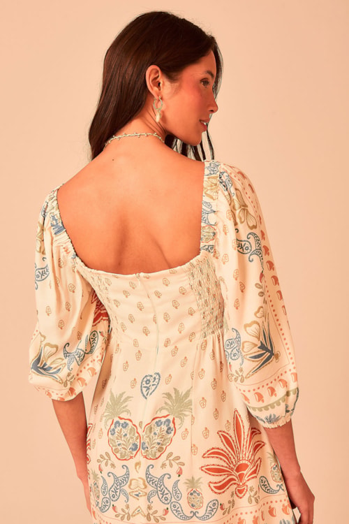 Vestido Curto Caju Paisley Estampado - foto 5