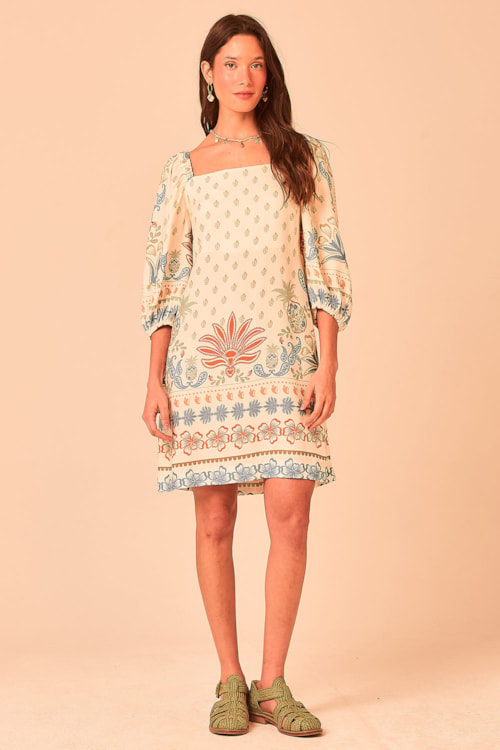 Vestido Curto Caju Paisley Estampado - foto 1