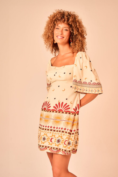 Vestido Curto Ceu Encantado Estampado - foto 4