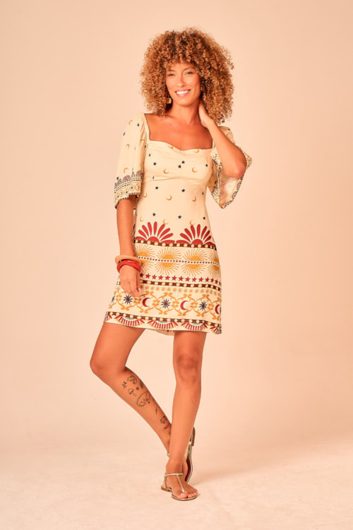 Vestido Curto Ceu Encantado Estampado - foto 1