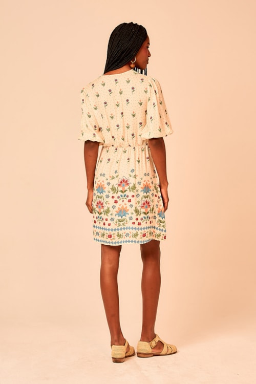 Vestido Curto Delicadeza Bordada Estampado - foto 6