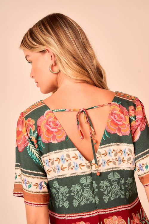 Vestido Curto Delicadeza Da Floresta Estampado - foto 4