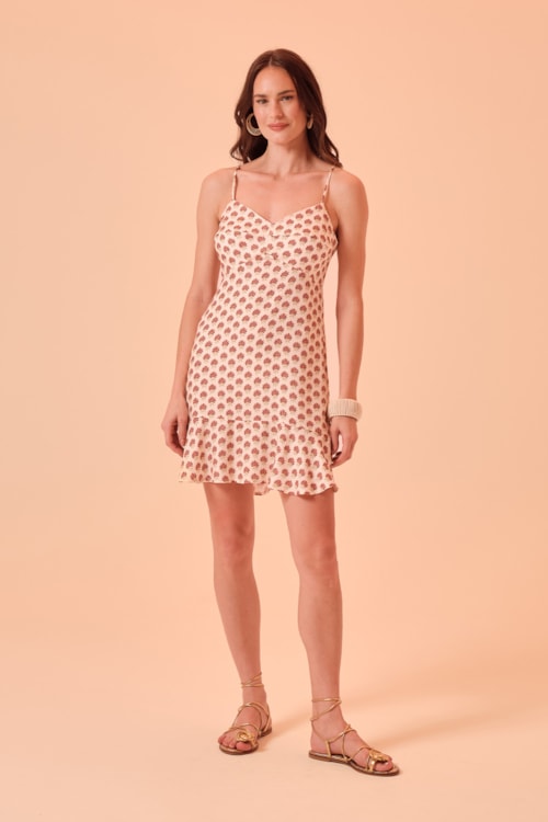 Vestido Curto Flor Batik Estampado - foto 1