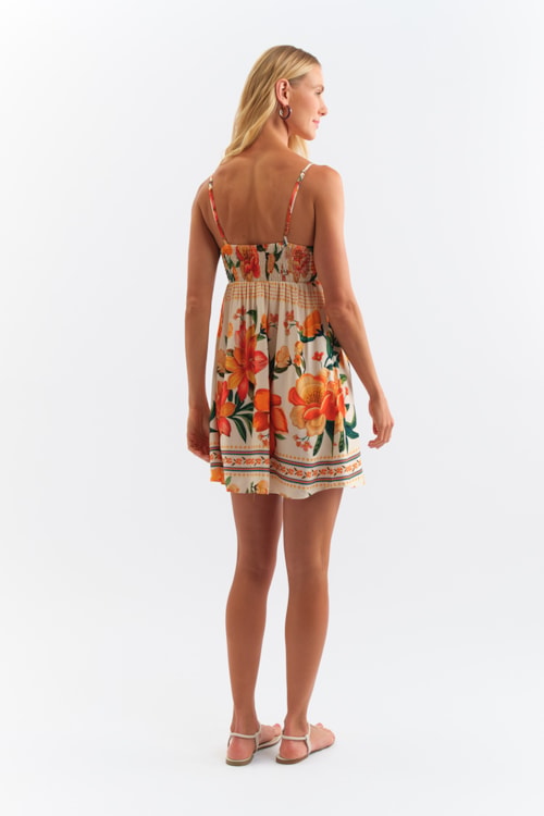 Vestido Curto Flor De Tangerina Estampado - foto 5