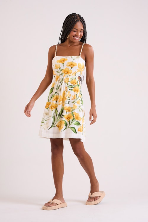 Vestido Curto Floral Canola Estampado - foto 2
