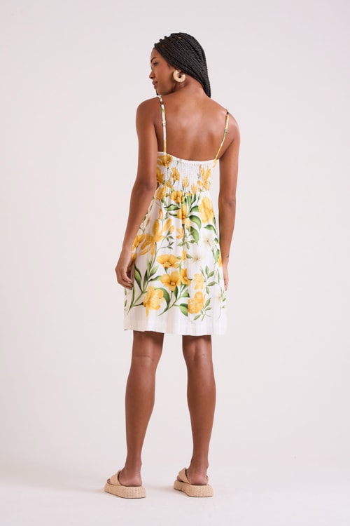 Vestido Curto Floral Canola Estampado - foto 4