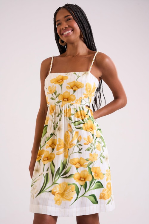Vestido Curto Floral Canola Estampado - foto 1