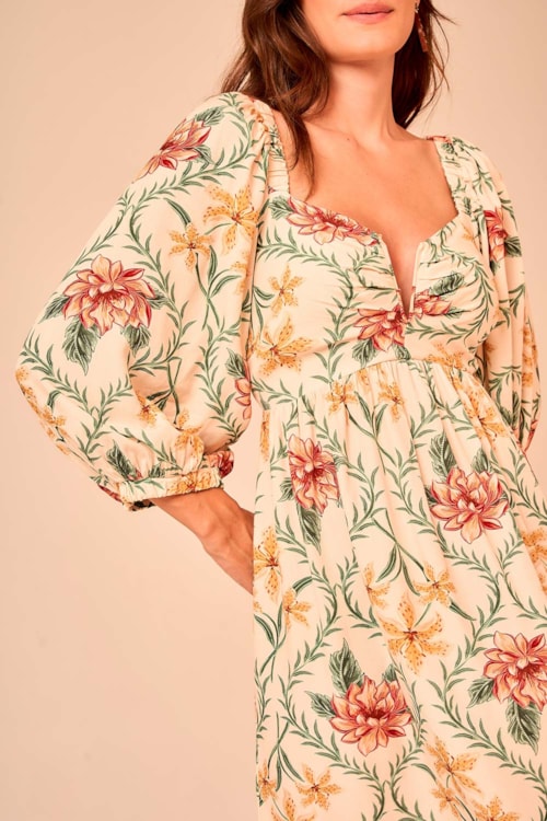 Vestido Curto Floral Lotus Estampado - foto 2