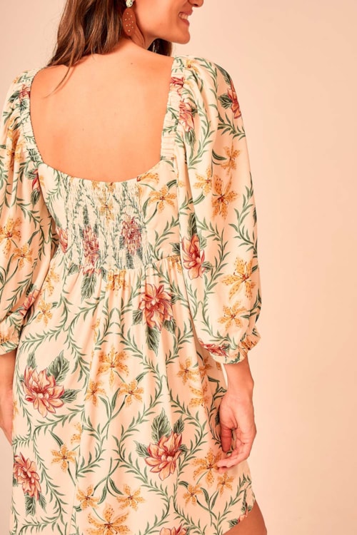 Vestido Curto Floral Lotus Estampado - foto 4
