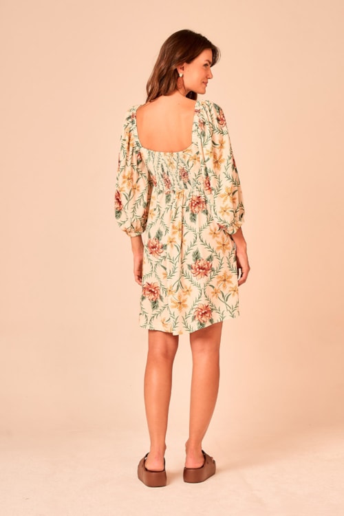 Vestido Curto Floral Lotus Estampado - foto 5