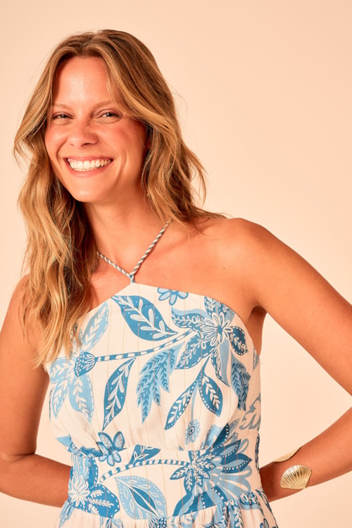 Vestido Curto Floral Lurex Estampado - foto 2
