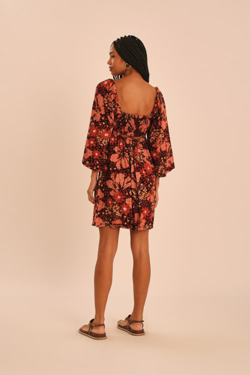 Vestido Curto Floral Marrocan Estampado - foto 5