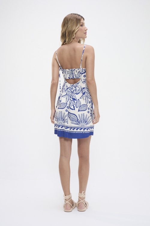 Vestido Curto Floral Nautico Estampado - foto 3
