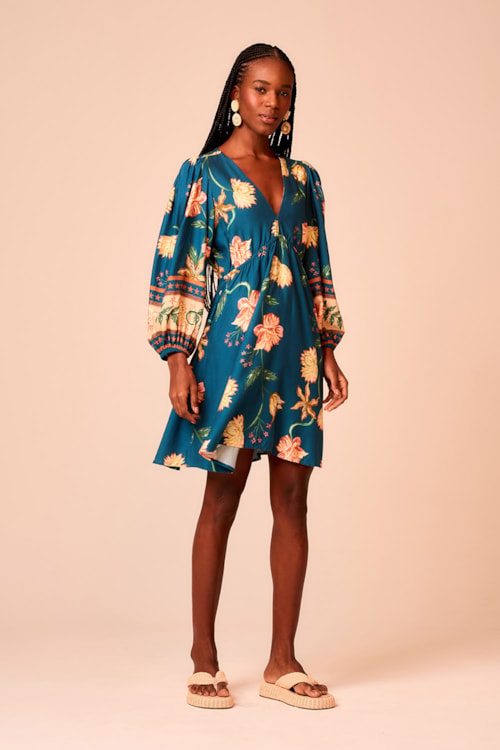 Vestido Curto Floral Noturno Estampado - foto 2