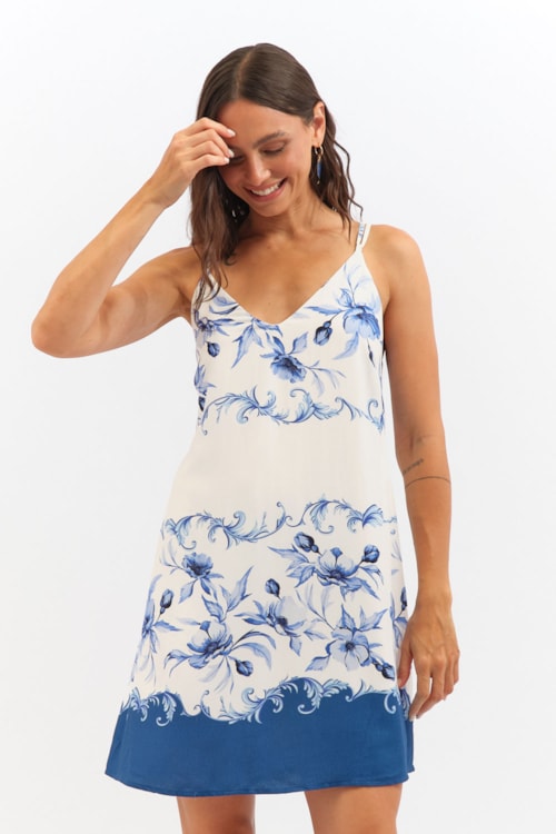 Vestido Curto Floral Oceano Estampado - foto 1