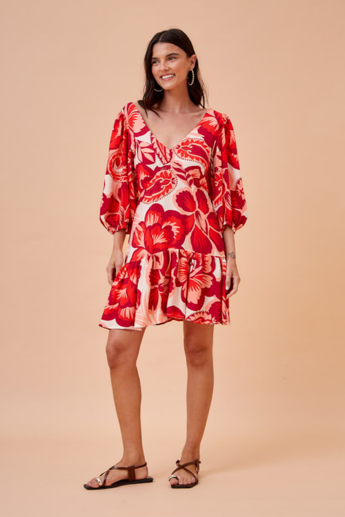 Vestido Curto Floral Rubi Estampado - foto 1