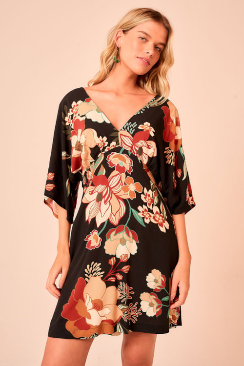 Vestido Curto Floral Selva Estampado - foto 1