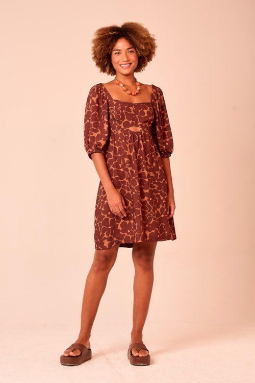 Vestido Curto Floral Silvestre Estampado - foto 1