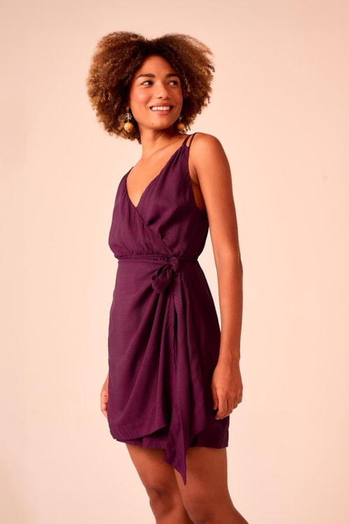 Vestido Curto Florenca Roxo Berinjela - foto 3
