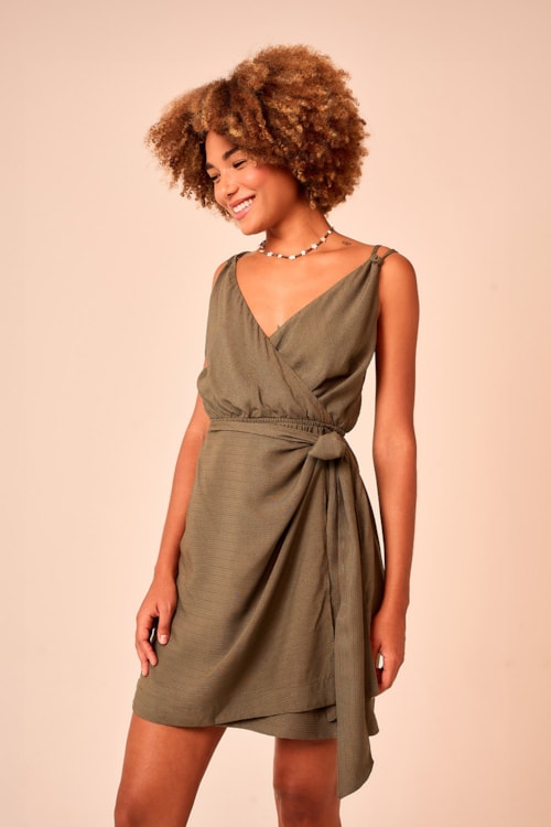 Vestido Curto Florenca Verde Dusky - foto 3