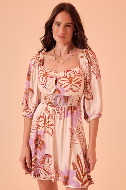 Vestido Curto Floresta Encantada Estampado - foto 1