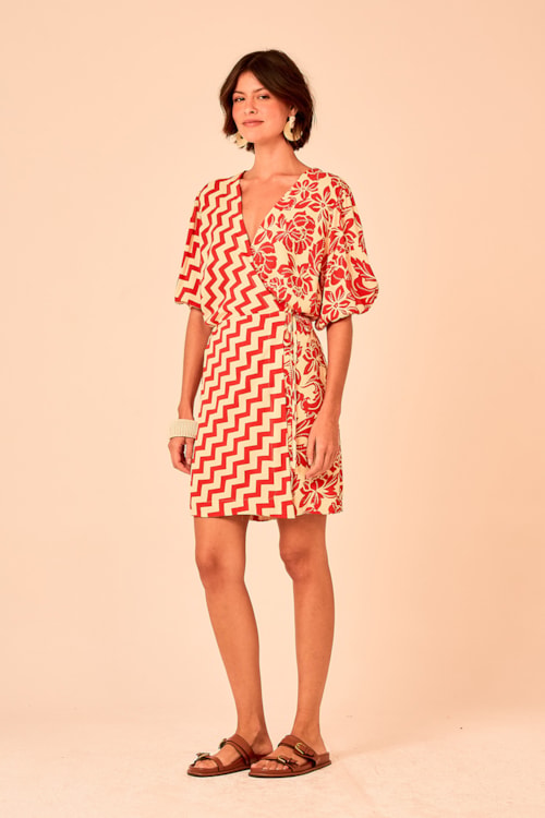 Vestido Curto Geometric Estampado - foto 3
