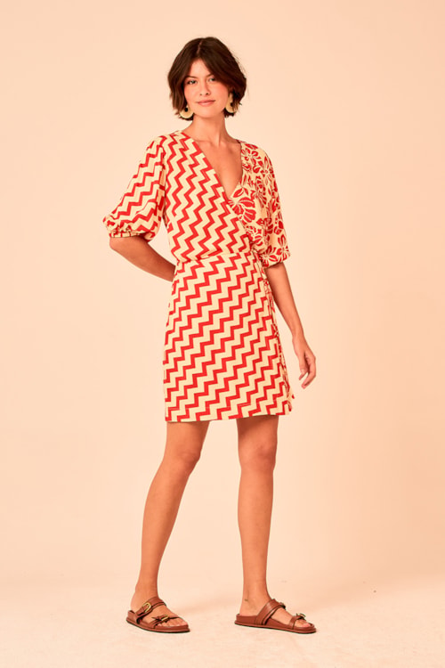Vestido Curto Geometric Estampado - foto 4