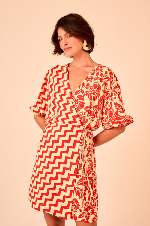 Vestido Curto Geometric Estampado - foto 1