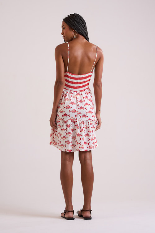 Vestido Curto Gravataria Peixes Estampado - foto 6