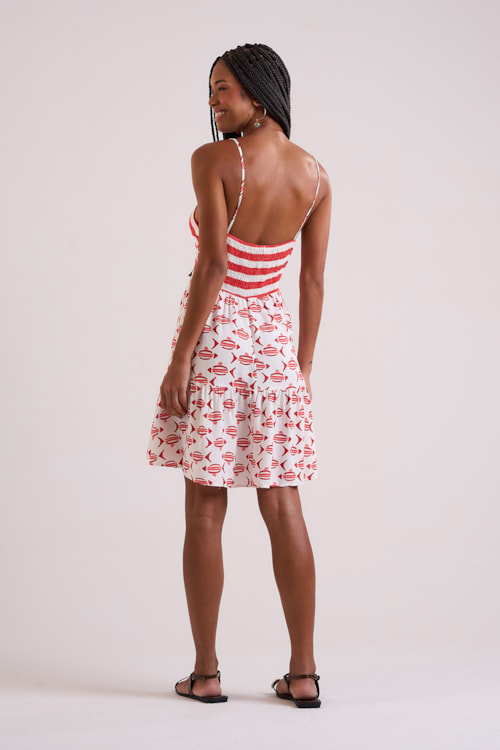 Vestido Curto Gravataria Peixes Estampado - foto 7