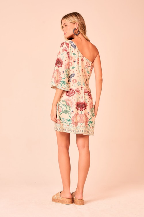 Vestido Curto Jardim Primavera Estampado - foto 3