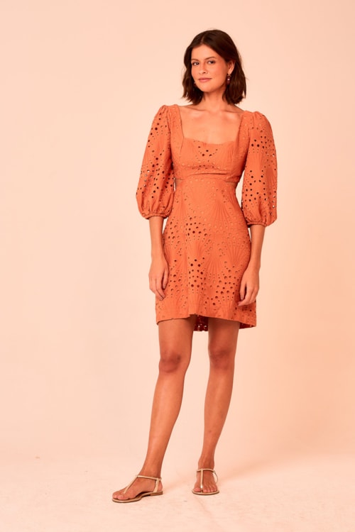 Vestido Curto Laise Concha Caramelo - foto 4