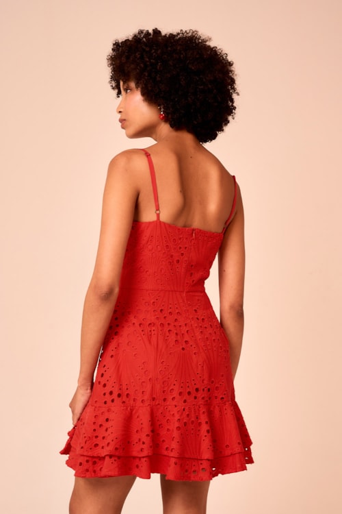 Vestido Curto Laise Milazzo Vermelho Fogo - foto 3
