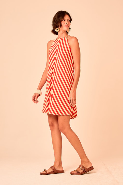 Vestido Curto Listra Geometric Estampado - foto 3